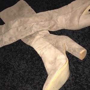 Knee  high nude boots